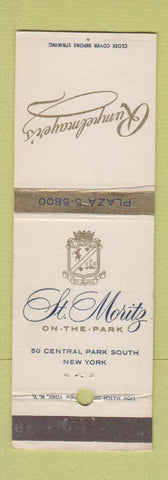 Matchbook Cover - St Moritz Hotel New York City Rumpelmayer's