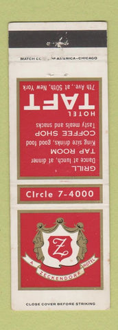 Matchbook Cover - Hotel Taft New York City