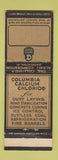 Matchbook Cover - Columbia Calcium Chloride Barberton OH PRINTING ERROR