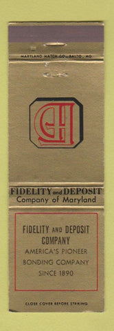 Matchbook Cover - Fidelity and Deposit Company of Maryland WEAR