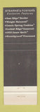 Matchbook Cover - Stearns and Foster Mattresses Cincinnati OH
