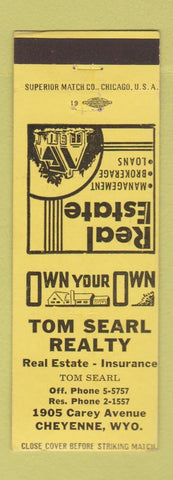 Matchbook Cover - Tom Searl Real Estate Cheyenne WY