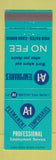 Matchbook Cover - A1 Employement Service NJ Locations