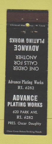 Matchbook Cover - Advance Plating Works