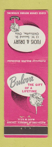 Matchbook Cover - Bulova Watches Fuchs Drury Chillicothe OH