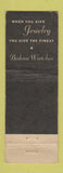 Matchbook Cover - Bulova Watches Fuchs Drury Chillicothe OH