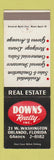 Matchbook Cover - Downs Real Estate Orlando FL