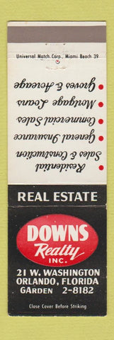 Matchbook Cover - Downs Real Estate Orlando FL