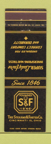 Matchbook Cover - Stearns and Foster Mattresses Cincinnati OH