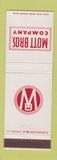 Matchbook Cover - Mott Bros Company Rockford IL