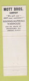 Matchbook Cover - Mott Bros Company Rockford IL