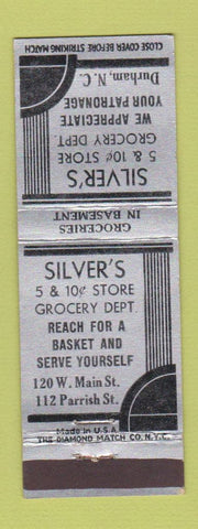 Matchbook Cover - Silver's Grocery Store Durham NC