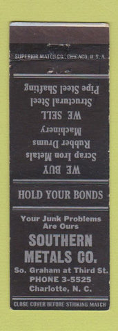 Matchbook Cover - Southern Metals scrap Charlotte NC