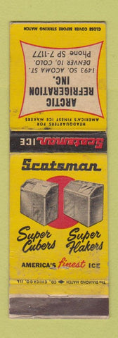 Matchbook Cover - Arctic Refrigeration Scotsman Denver Colorado WORN