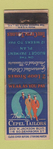 Matchbook Cover - The Cepel Tailors Men's Clothes Chicago IL WORN