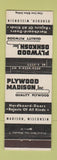Matchbook Cover - Plywood Oshkosh WI