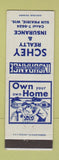 Matchbook Cover - Schey Real Estate Insurance Sun Prairie WI
