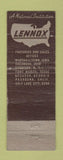 Matchbook Cover - Lennox Heating Joe Crawford Dodge City KS WORN