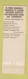 Matchbook Cover - Dick Baxter Insurance Indianapolis Life