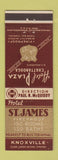 Matchbook Cover - Hotel Plaza Chattanooga TN St James Knoxville TN