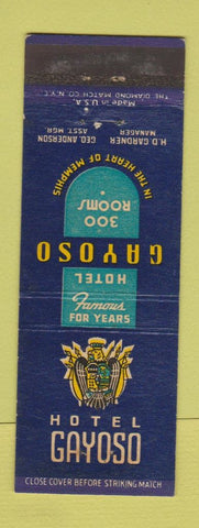 Matchbook Cover - Hotel Gayoso Memphis TN WEAR