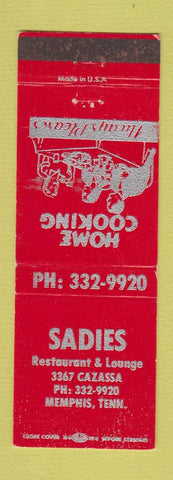Matchbook Cover - Sadies Restaurant Lounge Memphis TN