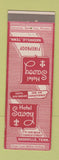 Matchbook Cover - Hotel Savoy Nashville TN