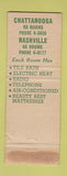 Matchbook Cover - Drake Hotel Courts Chattanooga TN Nashville TN WORN