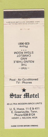 Matchbook Cover - Star Motel East Greeneville TN WEAR