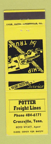 Matchbook Cover - Potter Freight Lines Crossville TN