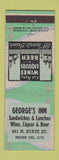 Matchbook Cover - George's Inn Sandwiches Lunches Chicago? ARROW