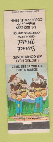 Matchbook Cover - Sunset Motel Collierville TN hillbilly