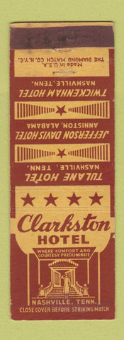 Matchbook Cover - Clarkston Hotel Nashville TN WEAR