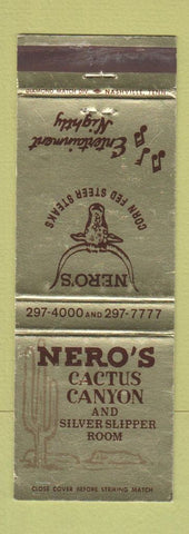 Matchbook Cover - Nero's Cactus Canyon restaurant Nashville TN
