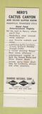 Matchbook Cover - Nero's Cactus Canyon restaurant Nashville TN