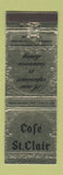 Matchbook Cover - Cafe St Clair Memphis TN WEAR