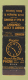Matchbook Cover - Robert E Cook Insurance Athens TN clock feature WEAR