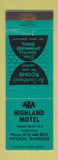 Matchbook Cover - Highland Motel Dickson TN