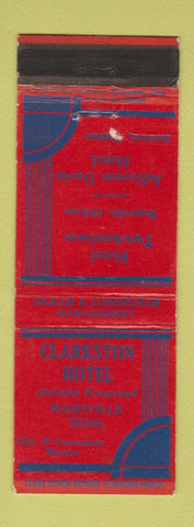 Matchbook Cover - Clarkston Hotel Nashville TN Anniston Huntsville AL WEAR