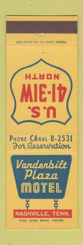 Matchbook Cover - Vanderbilt Plaza Motel Nashville TN