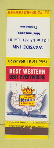 Matchbook Cover - Wayside Inn Best Western Motel Murfreesboro TN