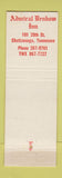 Matchbook Cover - Admiral Benbow Inn Chattanooga TN