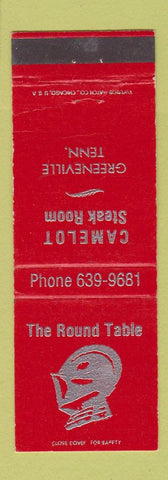 Matchbook Cover - Camelot Steak Room The Round Table Greenville TN