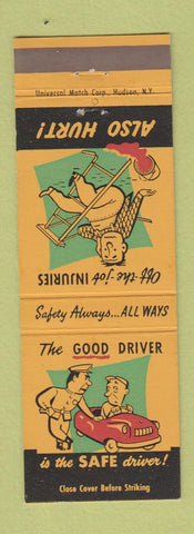 Matchbook Cover - Safety Injuries Driving Slips