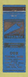 Matchbook Cover - Cox Funeral Home Lake City TN low phone # WEAR