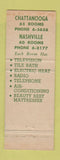 Matchbook Cover - Drake Hotel Courts Chattanooga TN Nashville TN