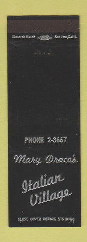 Matchbook Cover - Mary Draco's Italian Village