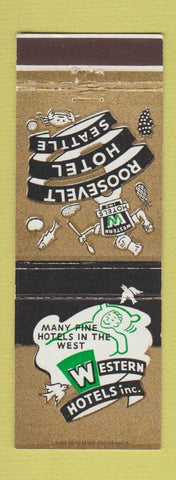 Matchbook Cover - Roosevelt Hotel Seattle WA Western Hotels