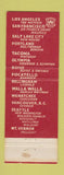 Matchbook Cover - Roosevelt Hotel Seattle WA Western Hotels