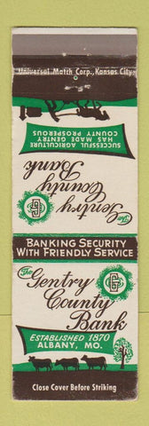 Matchbook Cover - Gentry County Bank Albany MO